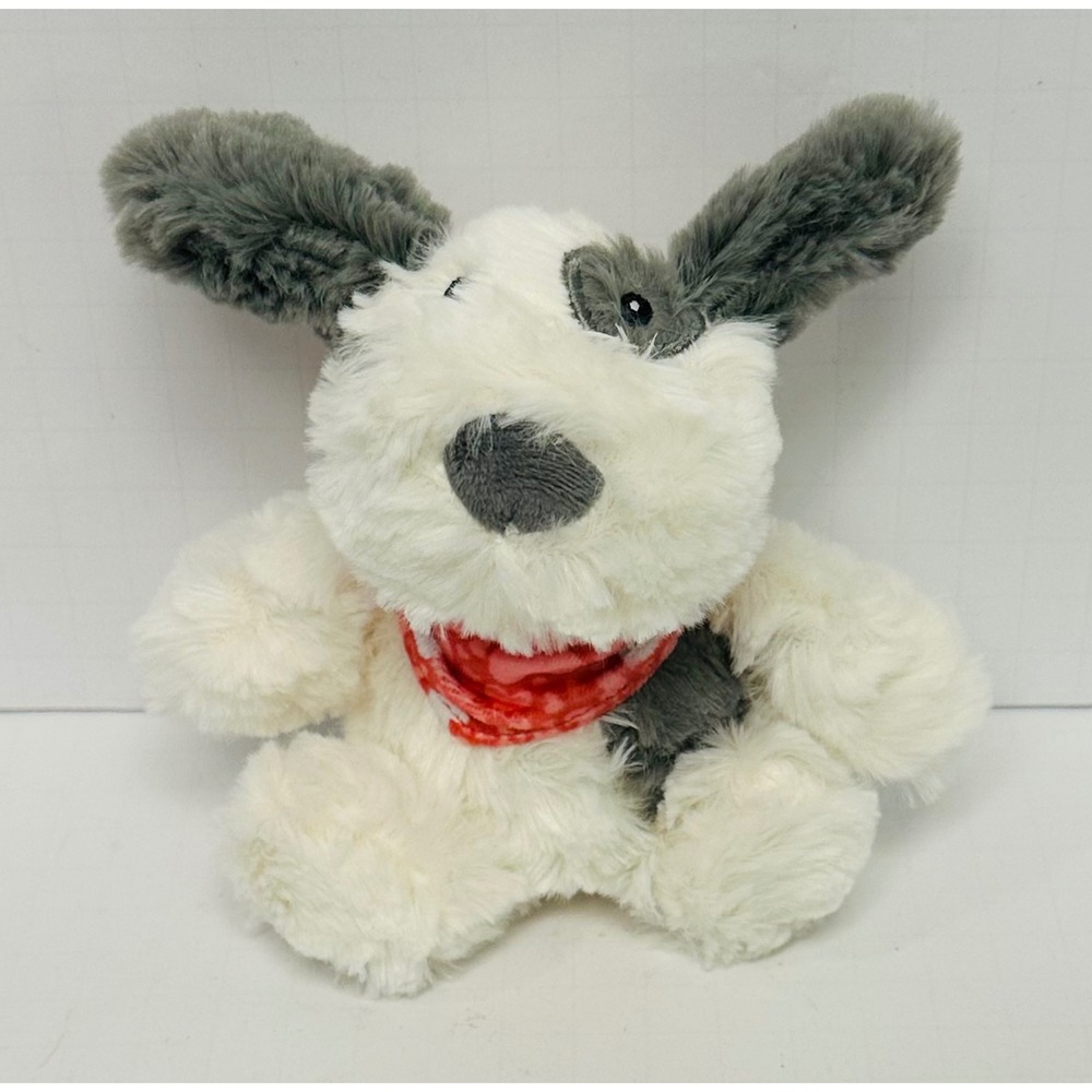 Favorite Day Target White Grey Puppy Dog Plush Red Bandana Stuffed Animal 6 inch